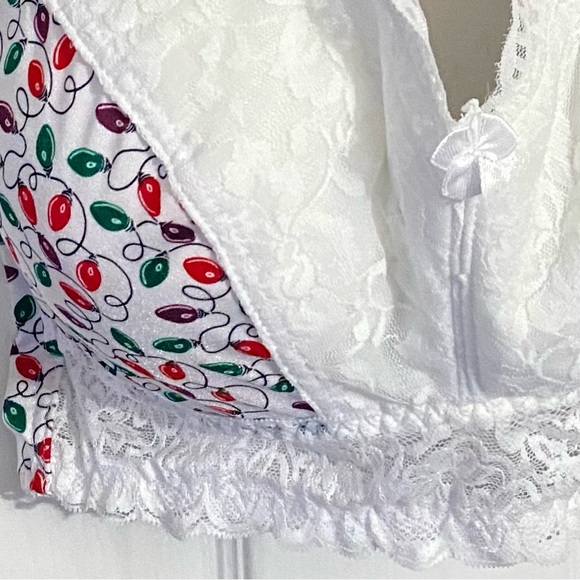 Rhonda Shear Ahh Pin-Up Lace Leisure Bra Holiday Edition Christmas Lights- XL - Picture 3 of 11